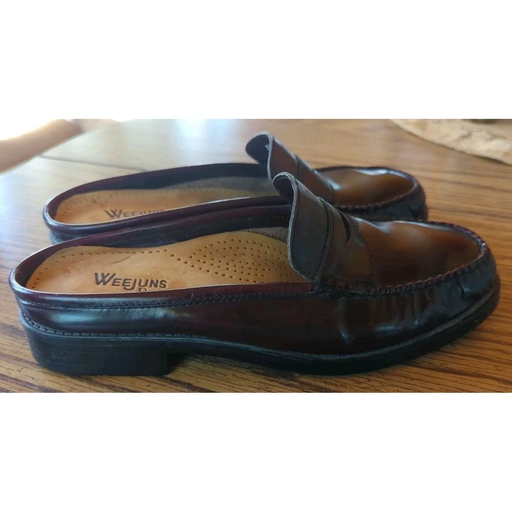 G.H. Bass & Co. Weejuns Peggy Mule Easy Wine Leather Loafer Women's‎ Size 7 M